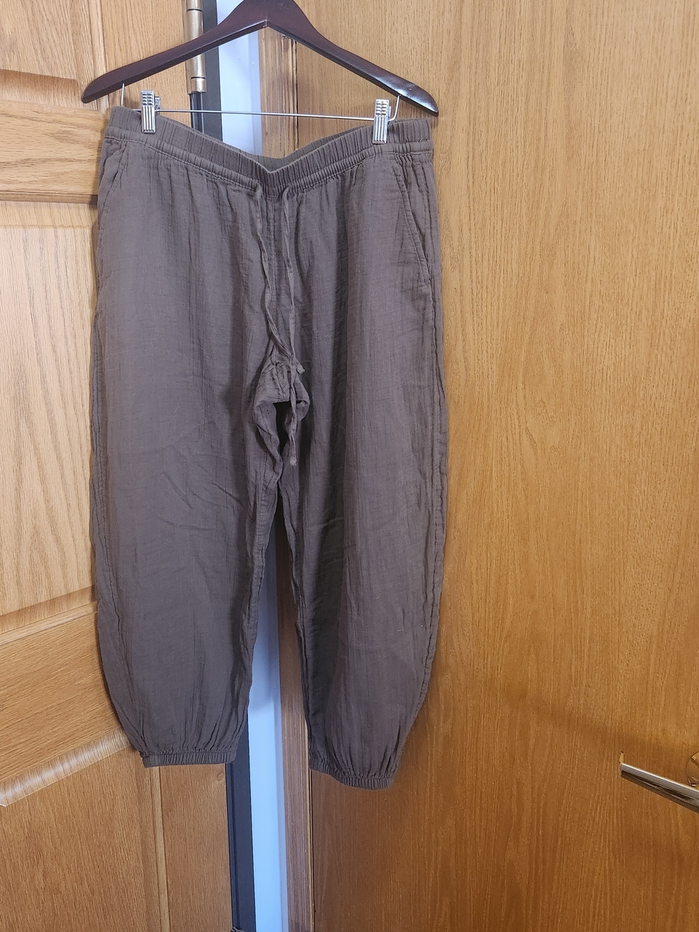 GAP Brown Cotton Gauze Parachute Pants  Petite Large